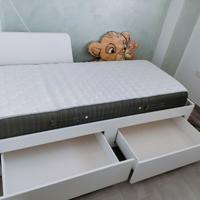 Struttura letto divano/2 cassetti, bianco, 80x200