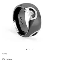 Anello damiani oro bianco ceramica e diamante