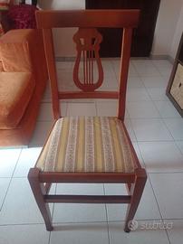 Sei sedie in legno