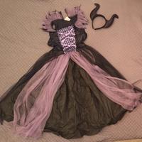 Vestito carnevale Malefica con cerchietto 9 anni