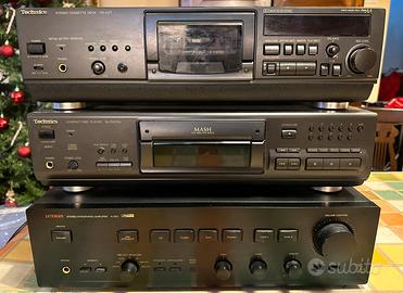 Luxman amplifier + Technics cassette e CD