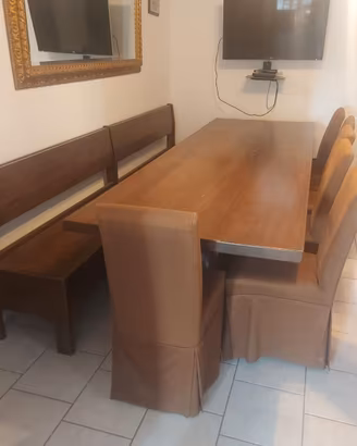 SET PER TAVERNA IN LEGNO MASSELLO NOCE TOULIPIER