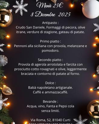 Menù festività in Curti (CE)
