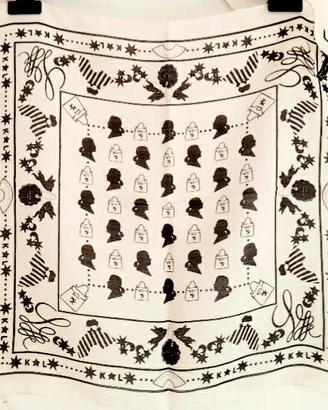 Bandana foulard seta sagome profilo Karl Lagerfeld