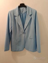 Giacca blazer celeste chiaro elegante monopetto