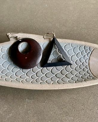 Orecchini in legno handmade boho donna artigiamali