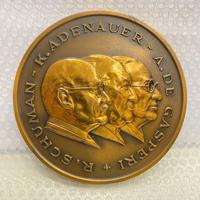 Medaglia Pro Europa Libera - BRONZO - De Gasperi