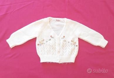 Cardigan  100% lana panna pulcini  Neonata🐤.Nuova