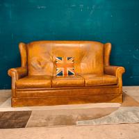 Divano Chester Chesterfield Bergere cuoio inglese 