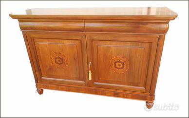 Credenza madia due porte con intarsio in noce