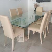  sedie in ecopelle beige