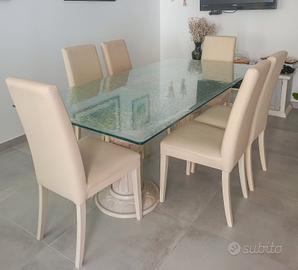  sedie in ecopelle beige