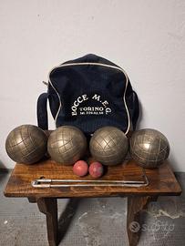 Bocce da gioco quattro con borsello boccini e stru