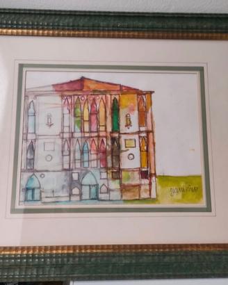 QUADRO PITTORE "G. GAMBINO" TECNICA MISTA SU CARTA