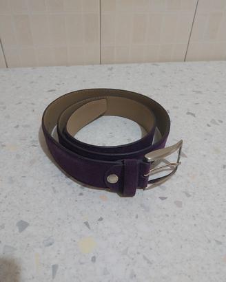 Cintura in pelle scamosciata viola