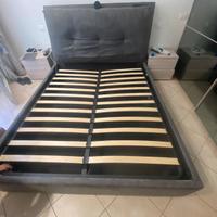 Letto contenitore matrimoniale con imbottitura