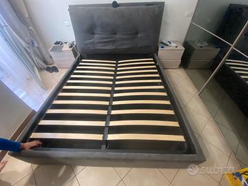 Letto contenitore matrimoniale con imbottitura