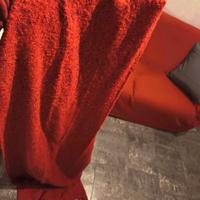 Scialle/sciarpone rosso misto lana bouclé