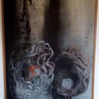 Olio su tela anni 60 con cornice