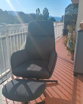 Poltrona relax jysk con poggiapiedi