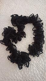 Sciarpa donna vintage in maglia a rete nera