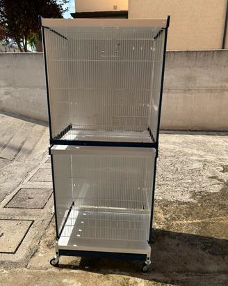 N.2 voliere Italgabbie 80x80x55 + accessori