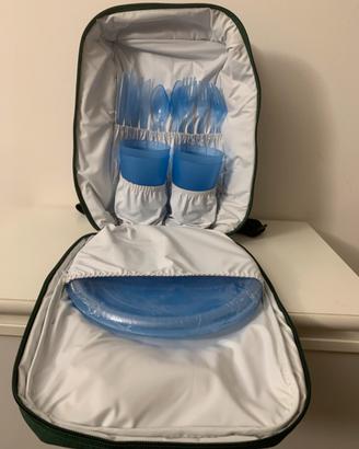 Zaino termico da campeggio con set di posate