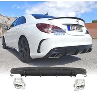 DIFUSORE MERCEDES CLA W117 16-18 LOOK CLA45 NERO L
