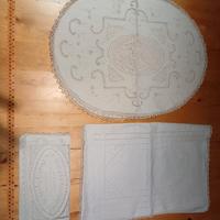 3 pezzi  lino ricamato porta pigiama e tovagliolo 