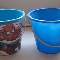 n.2 secchielli mare spiaggia spiderman e neutro mi