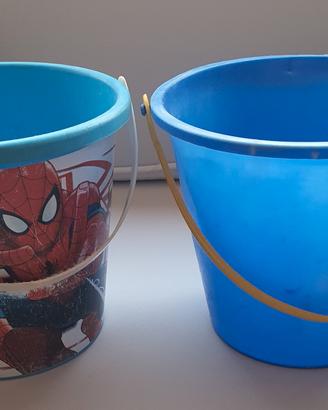 n.2 secchielli mare spiaggia spiderman e neutro mi