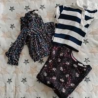set3 pz bimba 4/6anni.vestito manica corta e lunga