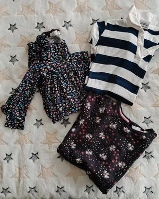set3 pz bimba 4/6anni.vestito manica corta e lunga
