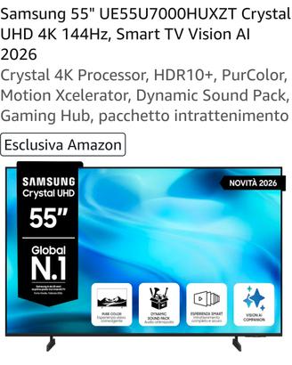 TV Samsung 55 pollici UHD 4k HDR+