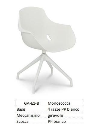 Sedia monoscocca girevole