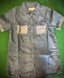 Camicia jeans demin da ragazzo manica corta