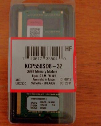 Kingston memoria RAM per Notebook DDR5 32GB