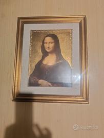 Monna Lisa con sfondo dorato con cornice