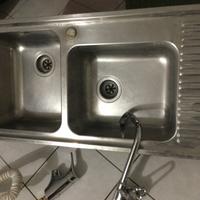 Lavello doppia vasca acciaio inox con gocciolatoio