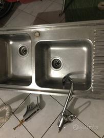 Lavello doppia vasca acciaio inox con gocciolatoio