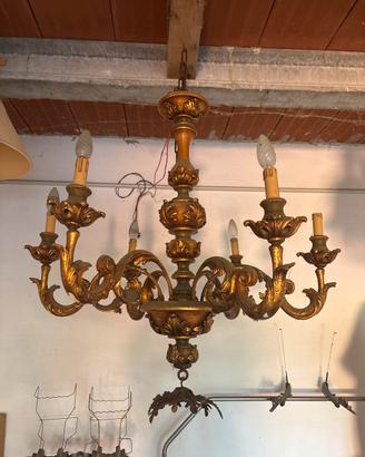 Lampadario originale fiorentino 6 candele