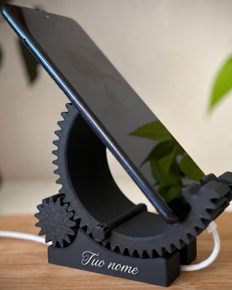 Supporto Smartphone Ingranaggi 3D Personalizzabile