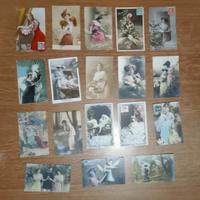 Cartoline vintage colorizzate donna figura intera