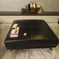 pouf in vera pelle nero 