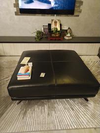 pouf in vera pelle nero 