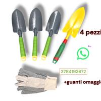 4 palette da giardinaggio con guanti omaggio