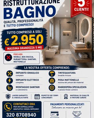 ristrutturazione bagno 2950 euro