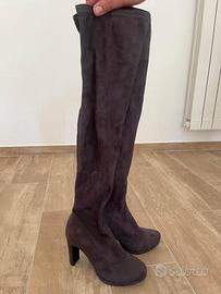 NUOVO Stivali alti scamosciati con tacco AnnaField