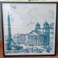 Quadro Roma Piazza del Popolo (93x93 cm) 