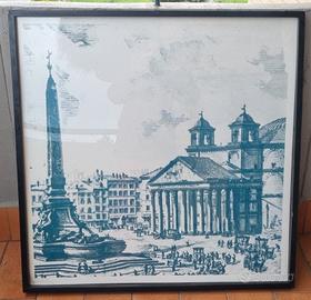 Quadro Roma Piazza del Popolo (93x93 cm) 